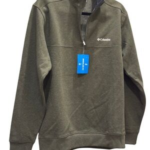 Columbia Green Zip Up Sweater with Fleece Texture Sz Small NWT